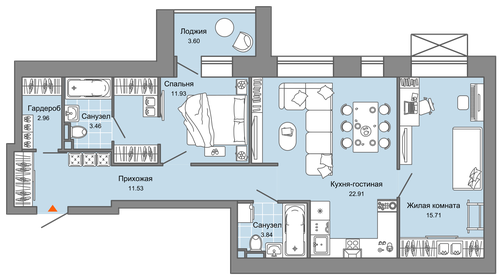 67,7 м², 3-комнатная квартира 8 500 000 ₽ - изображение 100