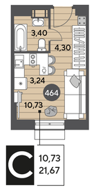 21,7 м², квартира-студия 4 537 698 ₽ - изображение 10