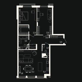 133 м², 3-комнатная квартира 21 000 000 ₽ - изображение 88