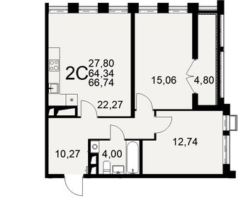 65,3 м², 3-комнатная квартира 7 500 000 ₽ - изображение 65