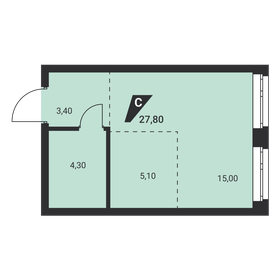 Квартира 27,8 м², студия - изображение 2