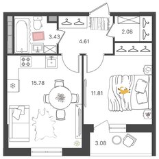 Квартира 39,3 м², 2-комнатная - изображение 2