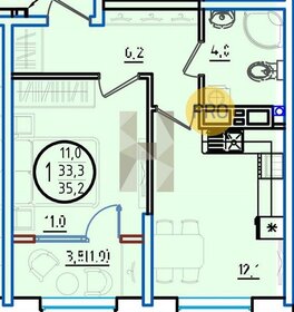 Квартира 36 м², 1-комнатная - изображение 1