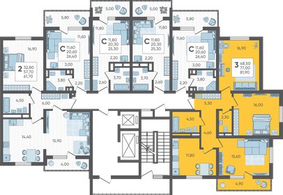 82,4 м², 3-комнатная квартира 21 877 200 ₽ - изображение 27