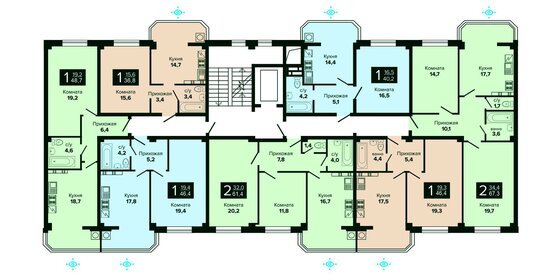 53,8 м², 1-комнатная квартира 8 500 000 ₽ - изображение 56