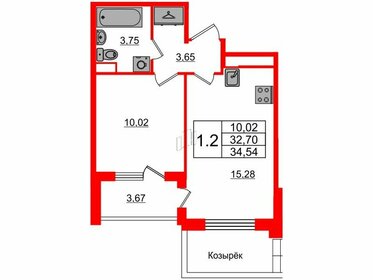 Квартира 32,7 м², 1-комнатная - изображение 1