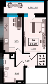 32,9 м², 1-комнатная квартира 4 843 000 ₽ - изображение 29