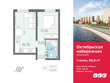 Квартира 34,6 м², 1-комнатная - изображение 1