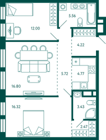 80 м², 2-комнатные апартаменты 12 000 000 ₽ - изображение 130
