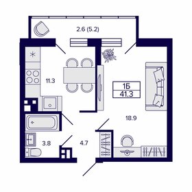 42,4 м², 1-комнатная квартира 5 978 400 ₽ - изображение 7