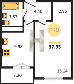 Квартира 38 м², 1-комнатная - изображение 1