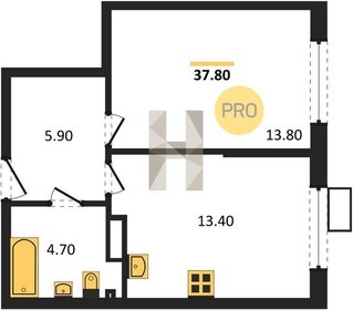 Квартира 37,8 м², 1-комнатная - изображение 1