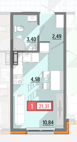 Квартира 21,3 м², 1-комнатная - изображение 5