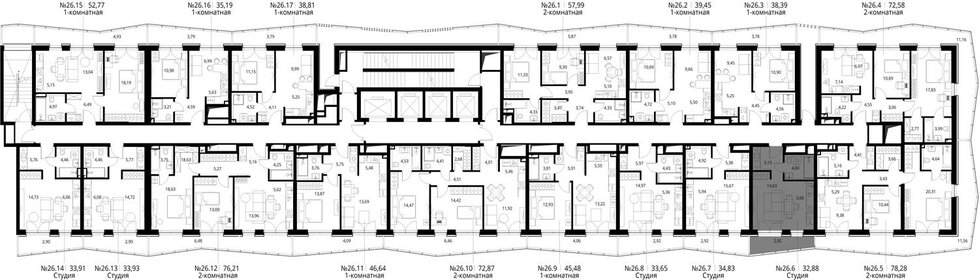 33,2 м², квартира-студия 16 600 000 ₽ - изображение 133