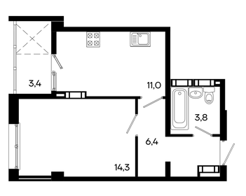 41,3 м², квартира-студия 7 227 500 ₽ - изображение 11