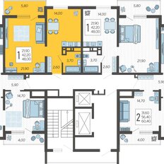 Квартира 48 м², 1-комнатная - изображение 2