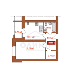 45 м², 1-комнатная квартира 5 450 000 ₽ - изображение 41