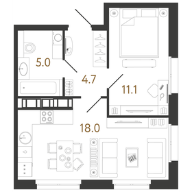 37,7 м², 1-комнатная квартира 14 574 767 ₽ - изображение 67
