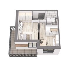 Квартира 33,4 м², 1-комнатная - изображение 2