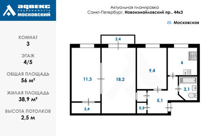 55,3 м², 3-комнатная квартира 7 370 000 ₽ - изображение 65