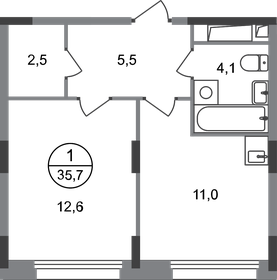 25,6 м², квартира-студия 7 558 575 ₽ - изображение 17
