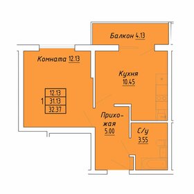 Квартира 32,4 м², 1-комнатные - изображение 1