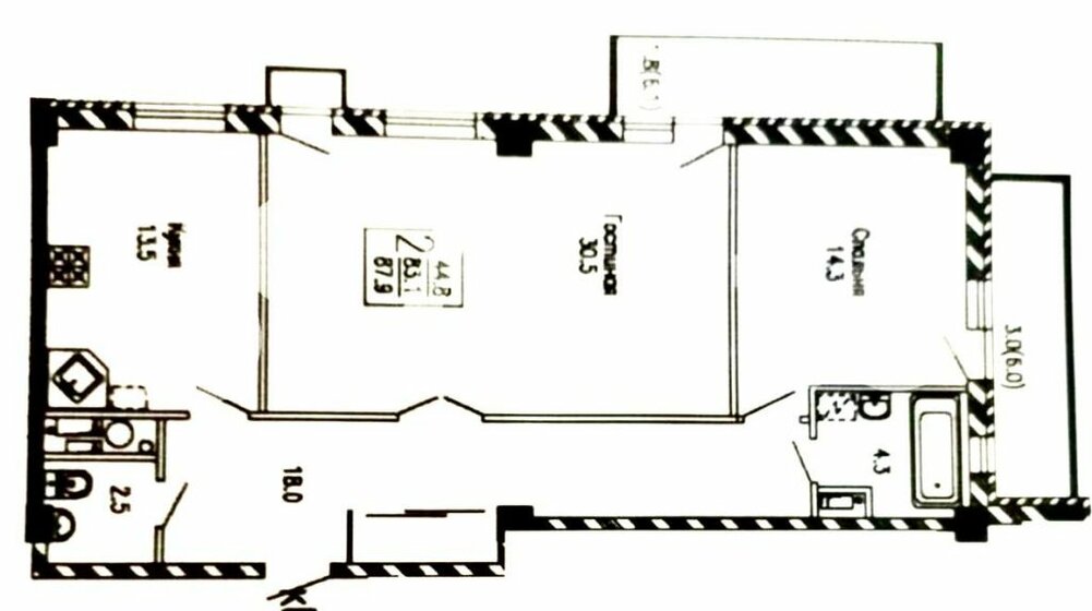 95,1 м², 2-комнатная квартира 12 000 000 ₽ - изображение 1