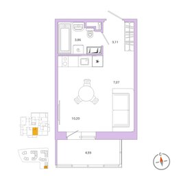 25,4 м², квартира-студия 3 450 000 ₽ - изображение 77