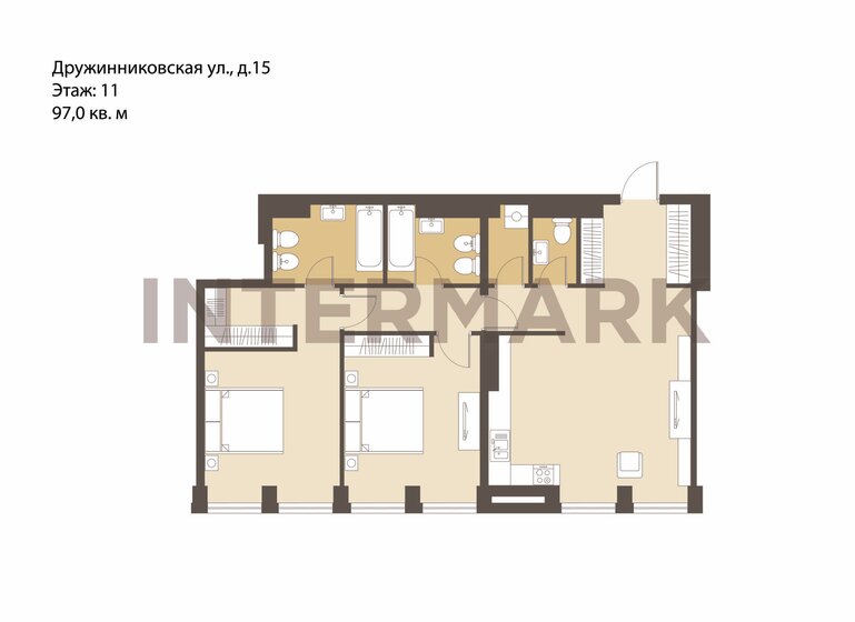 97 м², 3-комнатные апартаменты 87 500 000 ₽ - изображение 1