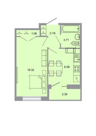 Квартира 32,8 м², 1-комнатная - изображение 1