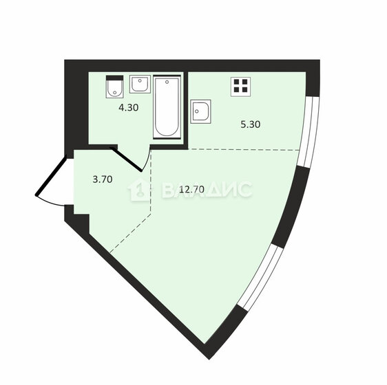 26 м², квартира-студия 11 900 000 ₽ - изображение 31