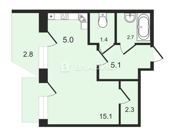 Квартира 34 м², 1-комнатная - изображение 1