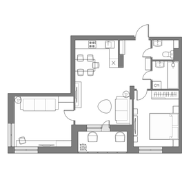 Квартира 59,6 м², 2-комнатная - изображение 1