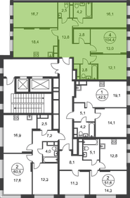 Квартира 104,4 м², 4-комнатная - изображение 2