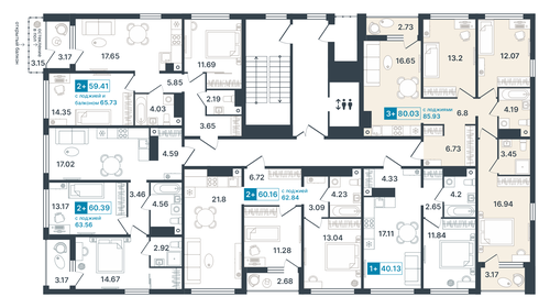 80,4 м², 3-комнатная квартира 9 500 000 ₽ - изображение 98