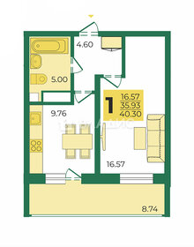 Квартира 40,3 м², 1-комнатная - изображение 1