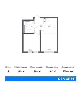 Квартира 34,6 м², 1-комнатная - изображение 1