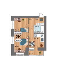 37,3 м², 2-комнатная квартира 6 000 000 ₽ - изображение 45