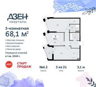 67,9 м², 3-комнатная квартира 16 274 652 ₽ - изображение 21