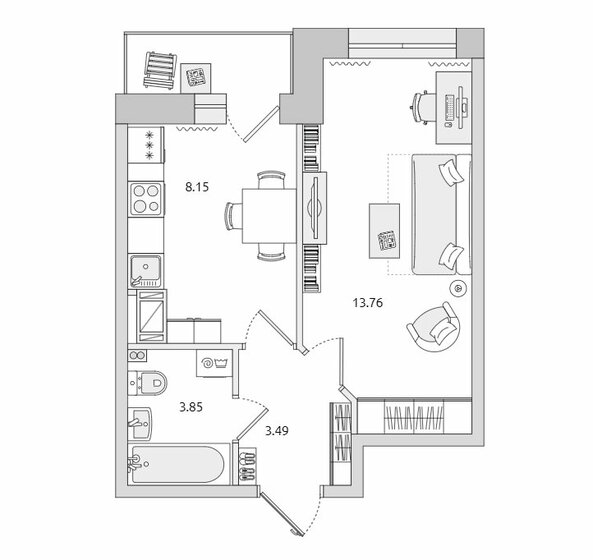 31,9 м², 1-комнатная квартира 6 840 000 ₽ - изображение 1