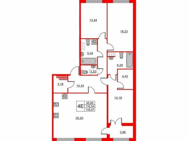 Квартира 114,5 м², 3-комнатная - изображение 1