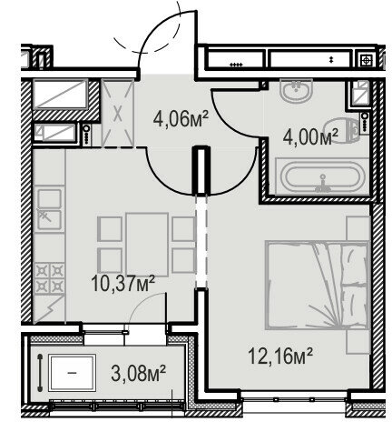 33,7 м², 1-комнатная квартира 5 117 840 ₽ - изображение 1