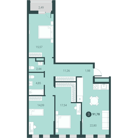 89,7 м², 3-комнатная квартира 12 450 000 ₽ - изображение 90