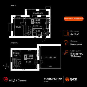 Квартира 65 м², 1-комнатная - изображение 1