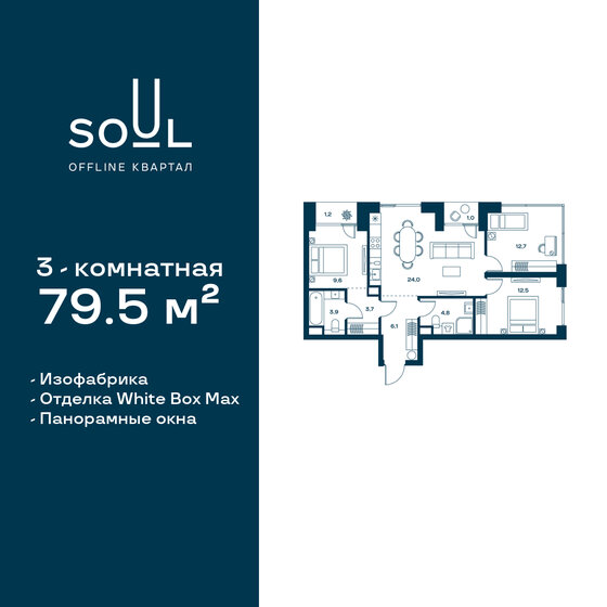 79,5 м², 3-комнатная квартира 35 457 000 ₽ - изображение 1