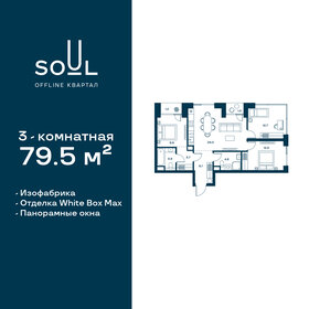 Квартира 79,5 м², 3-комнатная - изображение 1