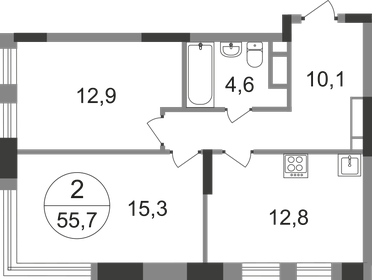 55 м², 2-комнатная квартира 14 200 000 ₽ - изображение 85