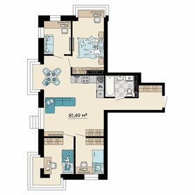 Квартира 81,5 м², 4-комнатная - изображение 1