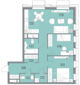 Квартира 74,8 м², 3-комнатная - изображение 1