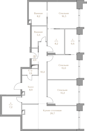 131,8 м², 3-комнатная квартира 135 595 008 ₽ - изображение 51